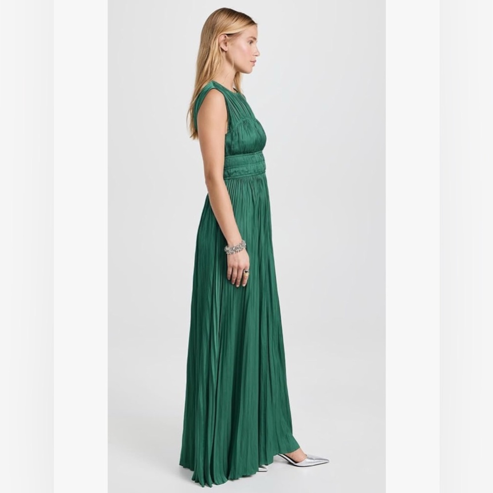 ULLA JOHNSON DELI PLEADED EMERALD GOWN SIZE 2 - Picture 4 of 12
